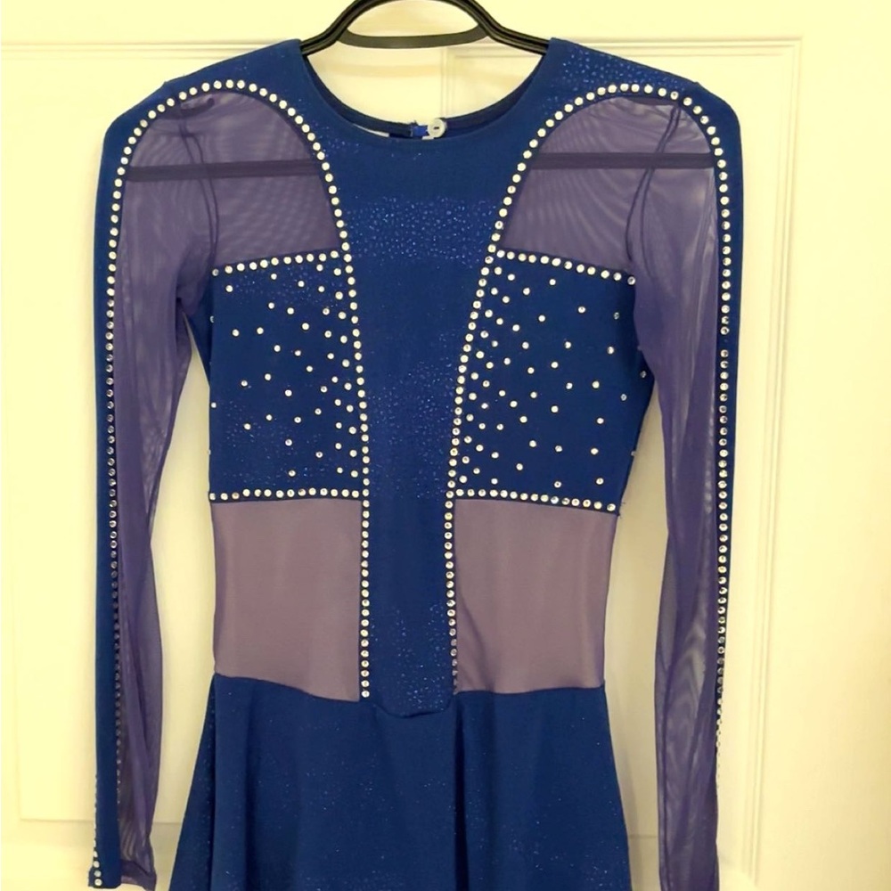 Chic Long Sleeve Blue and Purple Dress
